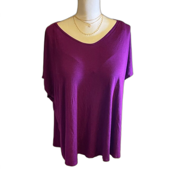 Lane Bryant Tops - Lane Bryant Rich Purple Short Sleeve Top